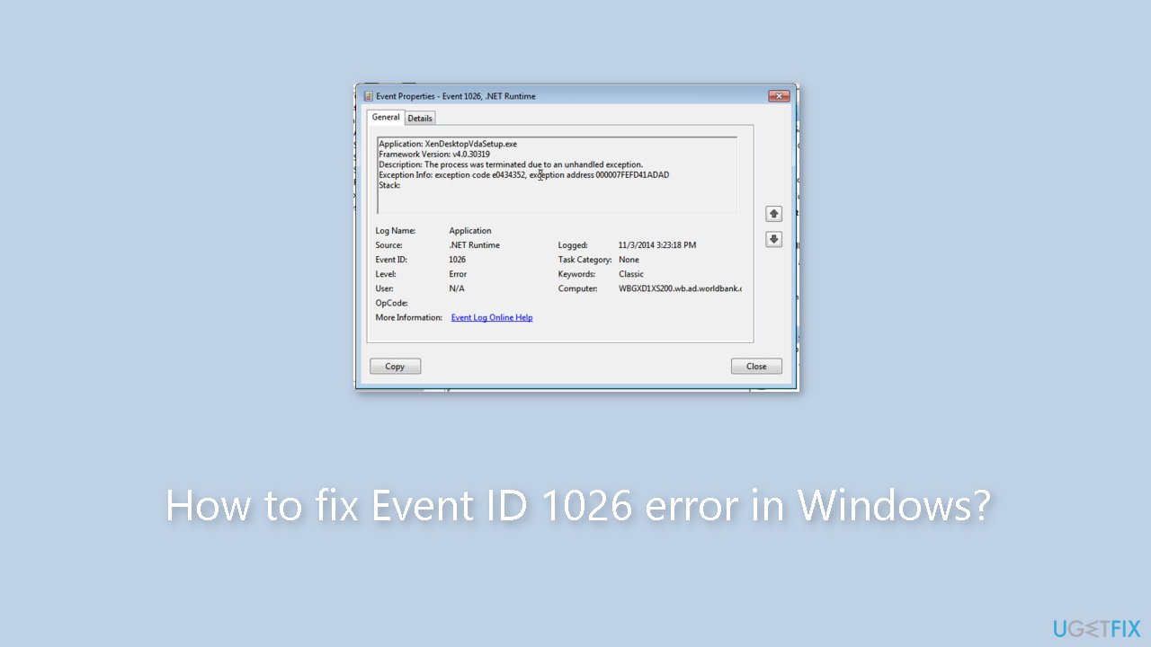 How to fix Event ID 1026 error in Windows