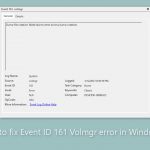 How to fix event id 161 volmgr error in windows