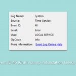 How to fix event id 46 crash dump initialization failed in windows