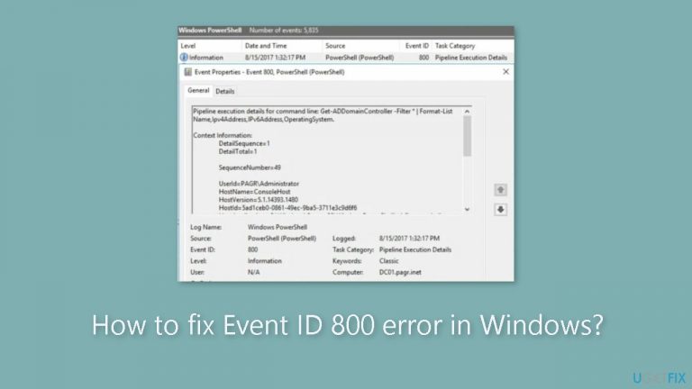 How to fix Event ID 800 error in Windows?