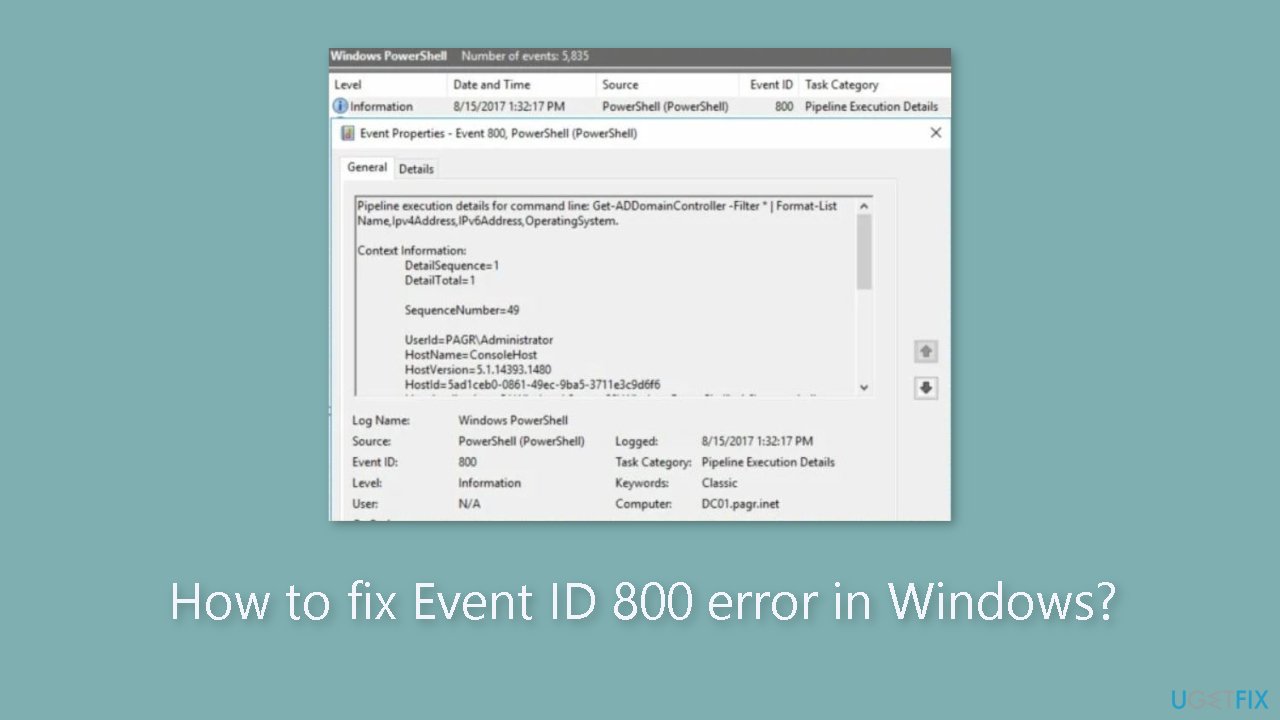How to fix Event ID 800 error in Windows
