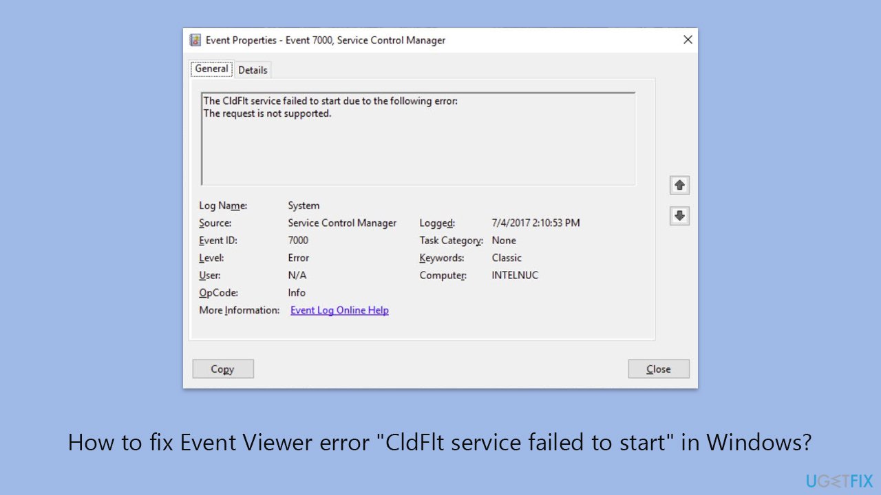 How to fix event viewer error cldflt service failed to start in windows copy How to fix event viewer error cldflt service failed to start in windows copy