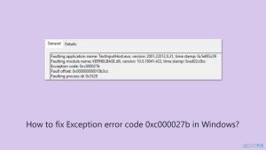 How to fix exception error code 0xc000027b in windows