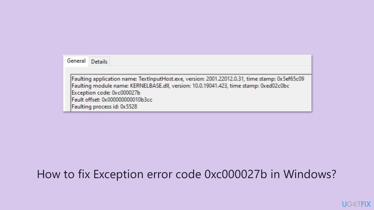 How to fix exception error code 0xc000027b in windows How to fix exception error code 0xc000027b in windows