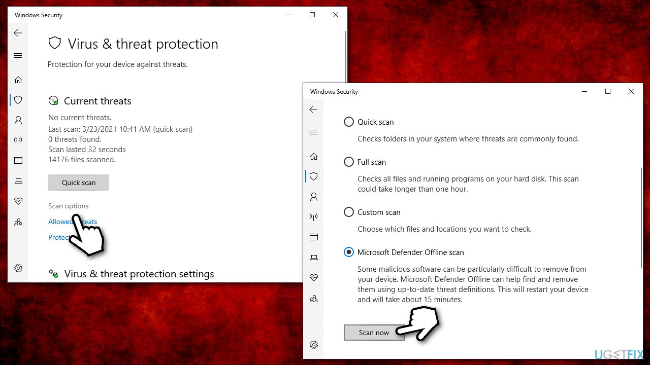 Perform Microsoft Defender Offline file