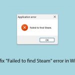 How to fix failed to find steam error in windows copy