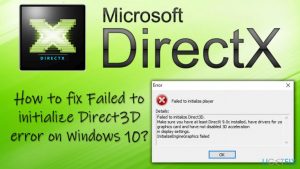 How to fix failed to initialize direct3d error on windows