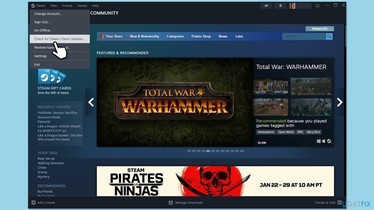 How to fix failed to load this broadcast error on steam update steam