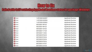 How to fix failed with 0x57 retrieving appmodel runtime status for package windows