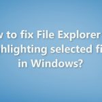 How to fix file explorer not highlighting selected files in windows