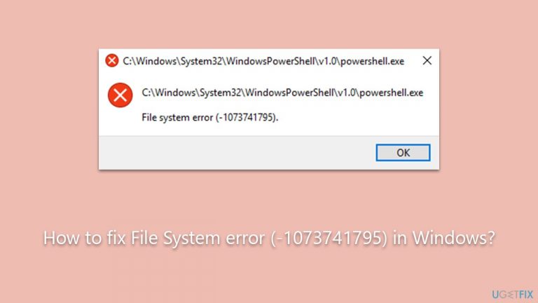 How to fix File System error (-1073741795) in Windows?