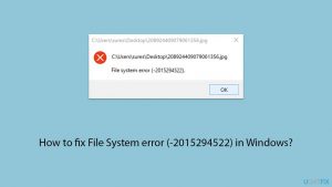 How to fix file system error 2015294522 in windows copy