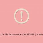 How to fix file system error 2018374631 in windows