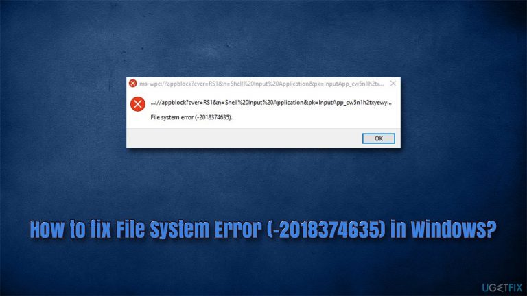 How to fix File System Error (-2018374635) in Windows?