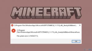 How to fix file system error 2143322101 in minecraft