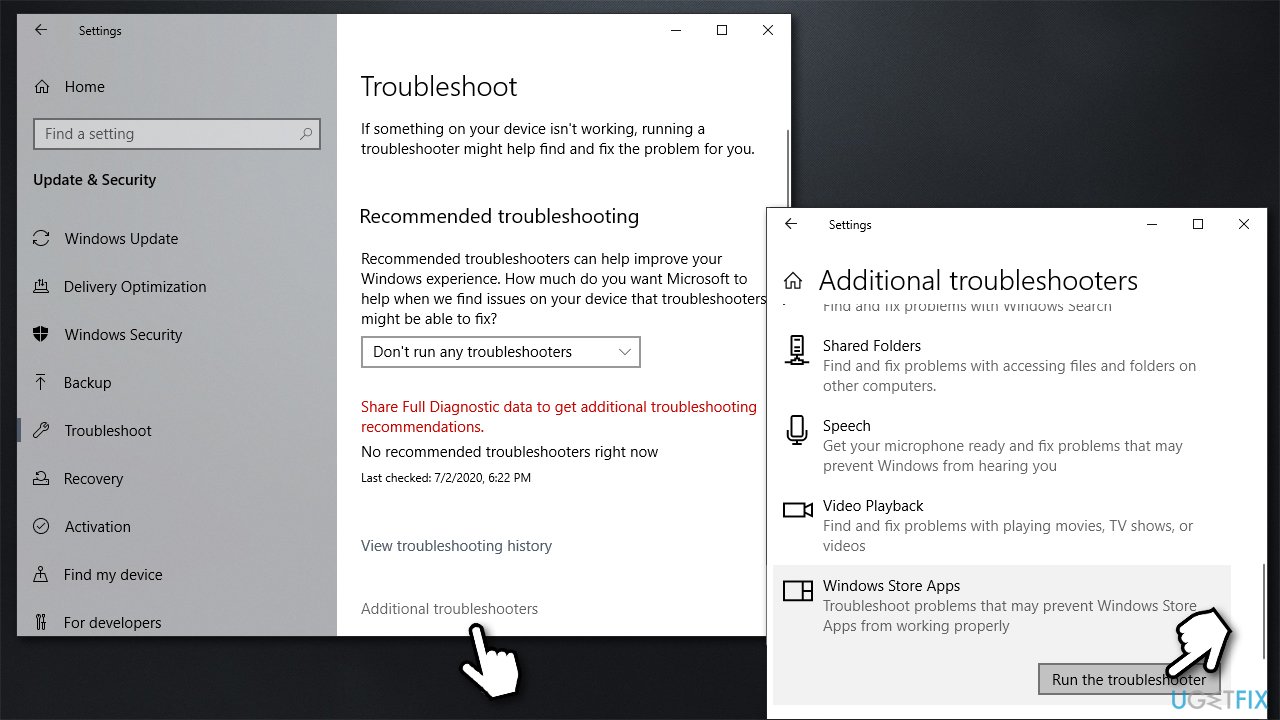 Run Windows Store Apps troubleshooter