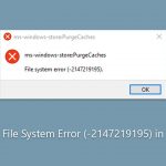 How to fix file system error 2147219195 in windows