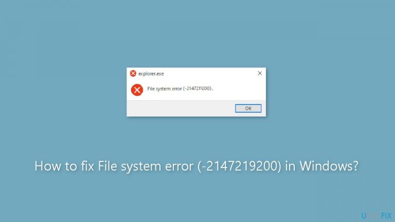 How to fix File system error (-2147219200) in Windows?