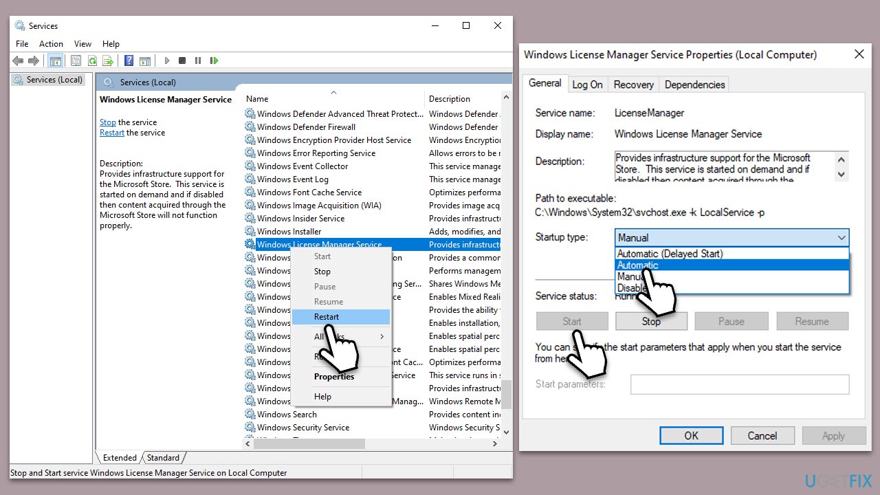 Enable Windows License Management Service