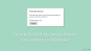 How to fix find my device feature not working on windows