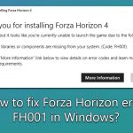 How to fix forza horizon error fh001 in windows