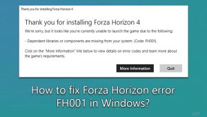 How to fix forza horizon error fh001 in windows