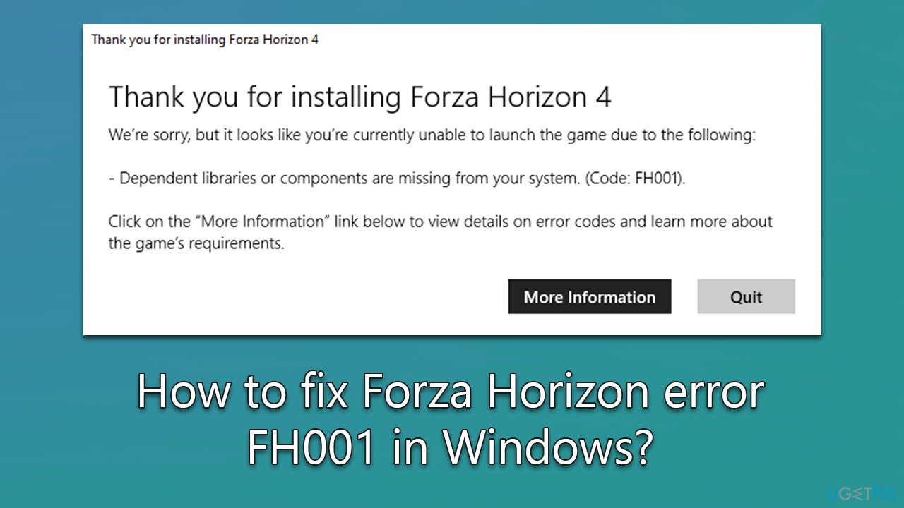 How to fix Forza Horizon error FH001 in Windows?