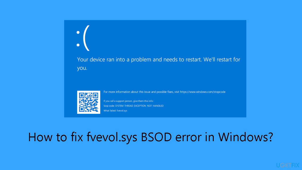 How to fix fvevol sys bsod error in windows How to fix fvevol sys bsod error in windows