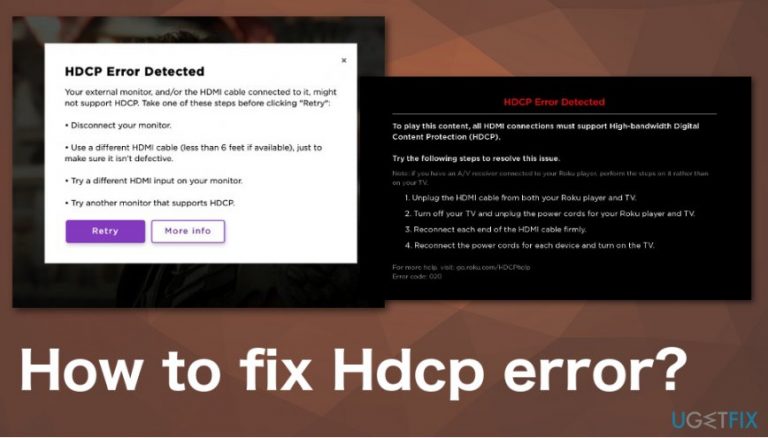 How to fix Hdcp error?