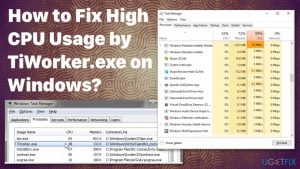 How to fix high cpu usage by tiworker exe on windows
