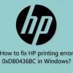 How to fix hp printing error 0xdb0436bc in windows