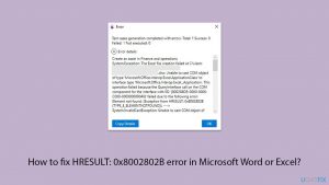 How to fix hresult 0x8002802b error in microsoft word or excel copy