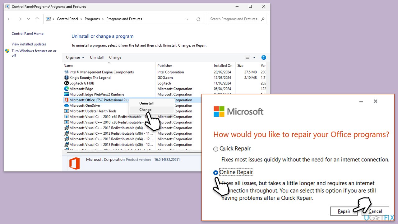 How to fix hresult 0x8002802b error in microsoft word or excel repair office copy