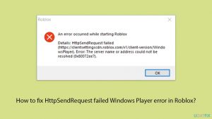 How to fix httpsendrequest failed windows player error in roblox copy