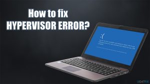 How to fix hypervisor error bsod in windows