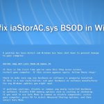 How to fix iastorac sys bsod in windows