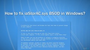 How to fix iastorac sys bsod in windows