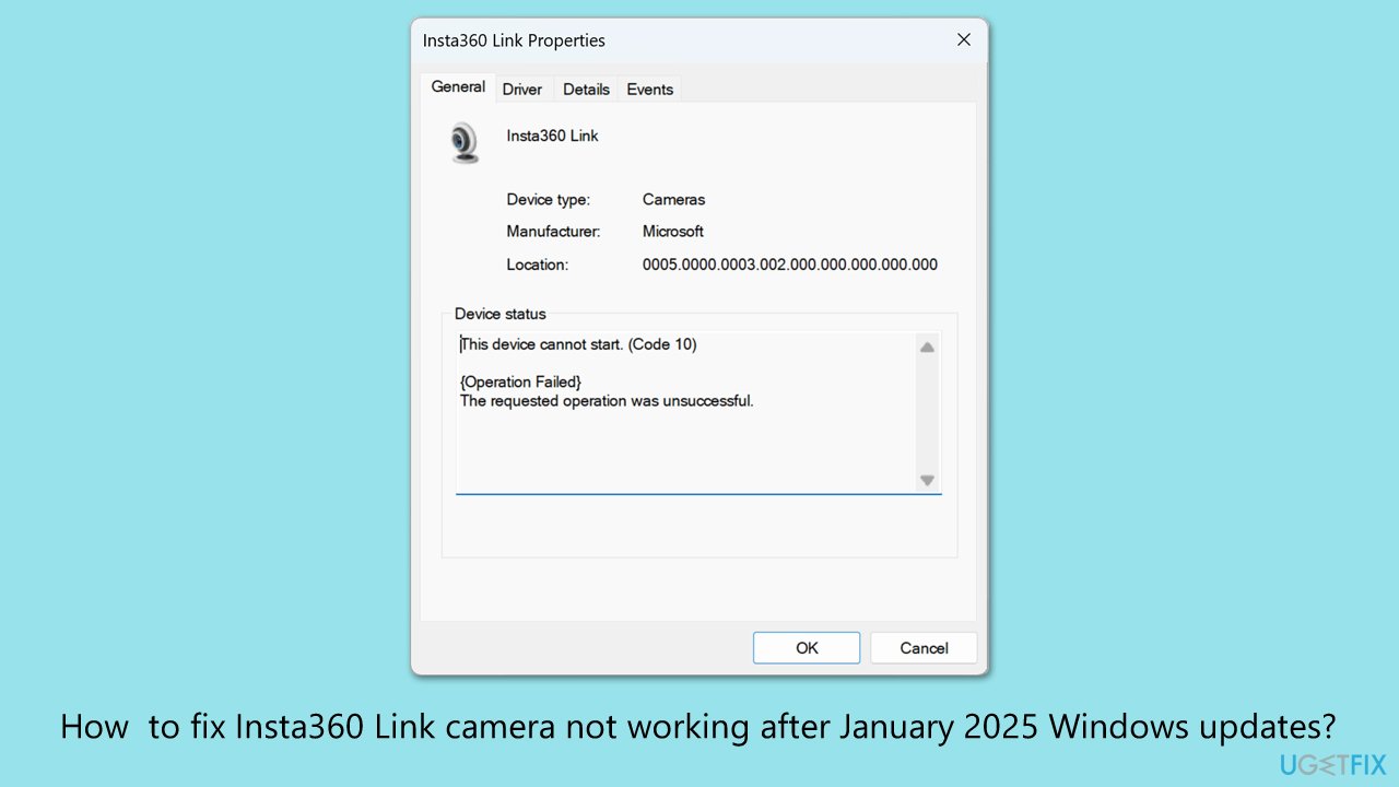 How to fix insta360 link camera not working after january 2025 windows updates How to fix insta360 link camera not working after january 2025 windows updates