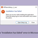 How to fix installation has failed error in microsoft teams copy