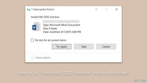 How to fix invalid ms dos function error in windows