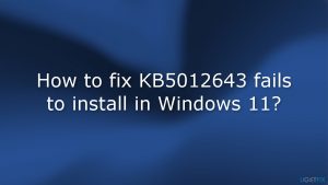 How to fix kb5012643 fails to install in windows