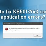 How to fix kb5013943 causing application errors