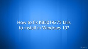 How to fix kb5019275 fails to install in windows