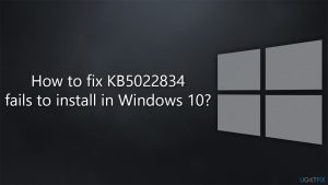 How to fix kb5022834 fails to install in windows