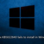 How to fix kb5022840 fails to install in windows