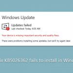How to fix kb5026362 fails to install in windows