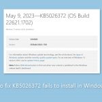 How to fix kb5026372 fails to install in windows
