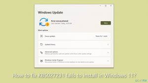 How to fix kb5027231 fails to install in windows