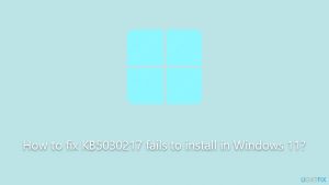 How to fix kb5030217 fails to install in windows