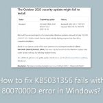 How to fix kb5031356 fails with 8007000d error in windows